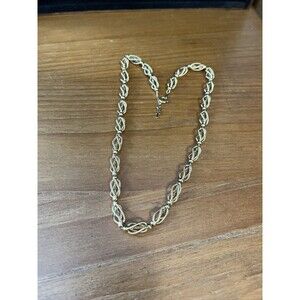 Vintage Rare Trifari Gold Tone Twisted Bead On Chain Necklace Jewelry 16”Choker